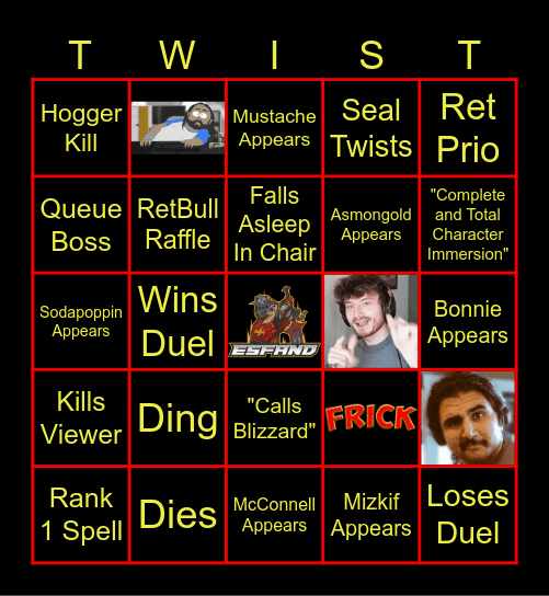 SoD-a-thon EsfandTV T-W-I-S-T Bingo Card