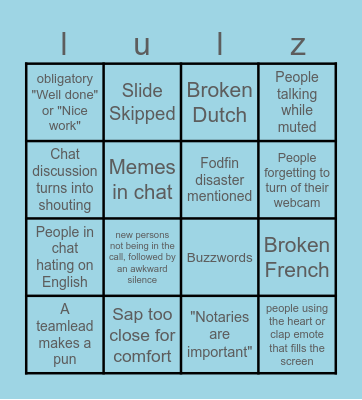 Infosession Bingo Card