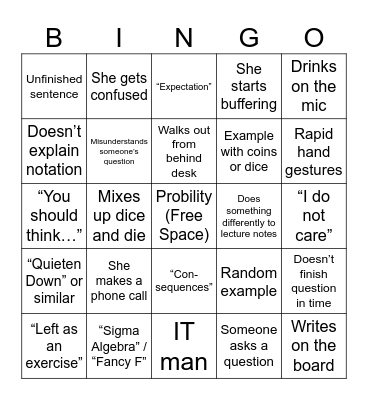 Deblingo Bingo Card