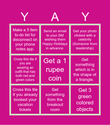 Holidays Bingo Blast Bingo Card