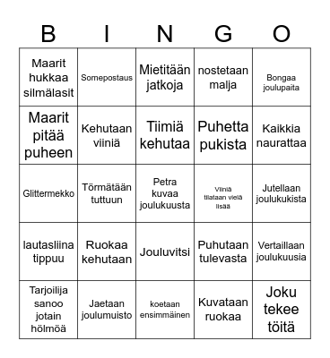 PIKKUJOULUBINGO 2023 Bingo Card
