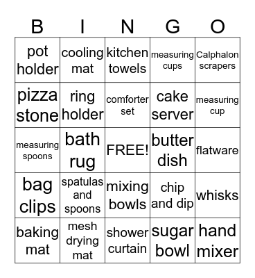 Bridal BINGO! Bingo Card