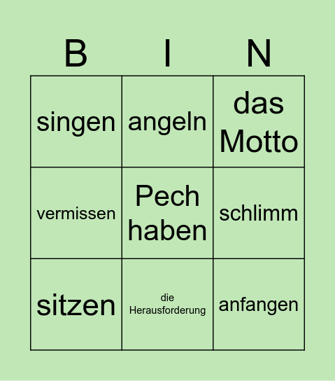 mein Opa und seine Hobbys Bingo Card