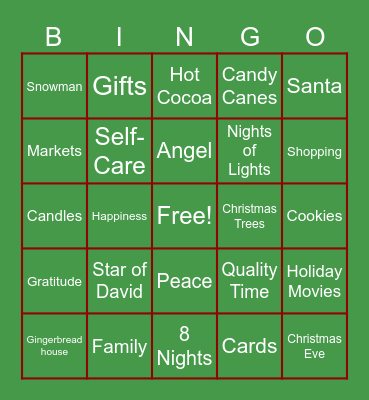 Holiday Bingo Card