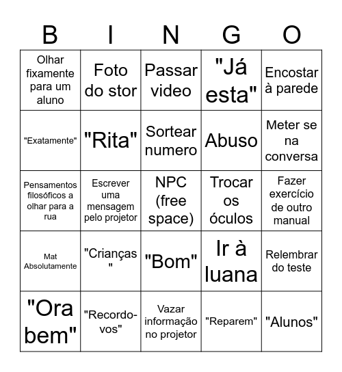 CARLOS Bingo Card