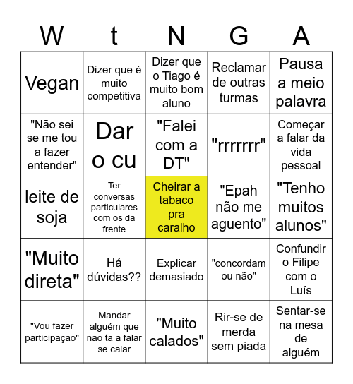 Aulas de AI 2.0 Bingo Card