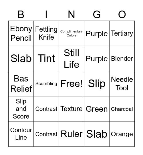 Art 6 Bingo Card