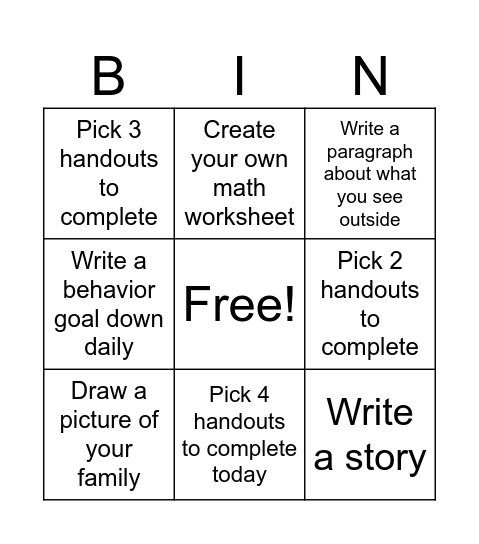 E-Learning Bingo Card
