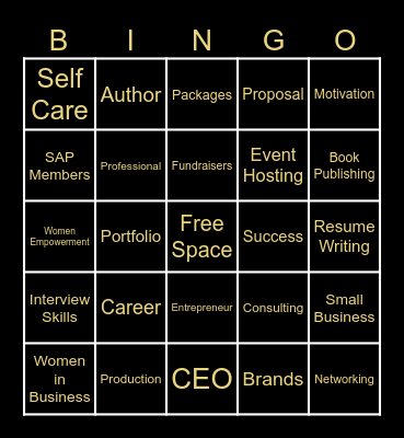 She's A Professional BINGO Card