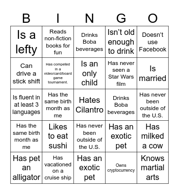 LSC People Bingo Card