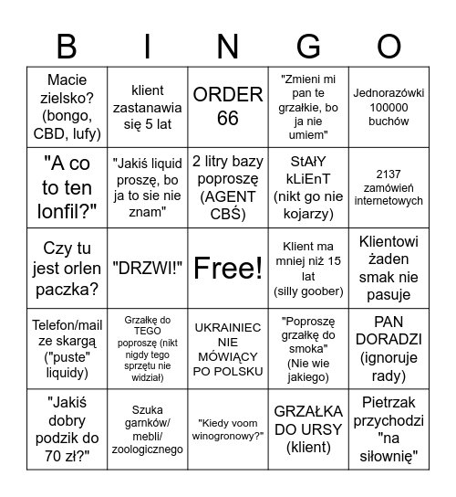 LYKŁYDES BINGO Card