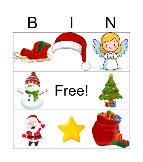 Christmas Vocabulary Bingo Card