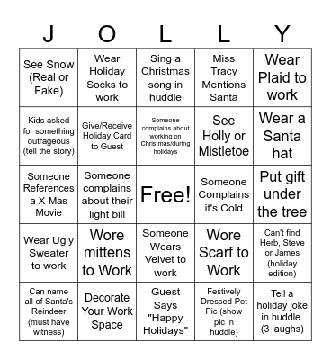 Office Bingo - Holiday Edition Bingo Card