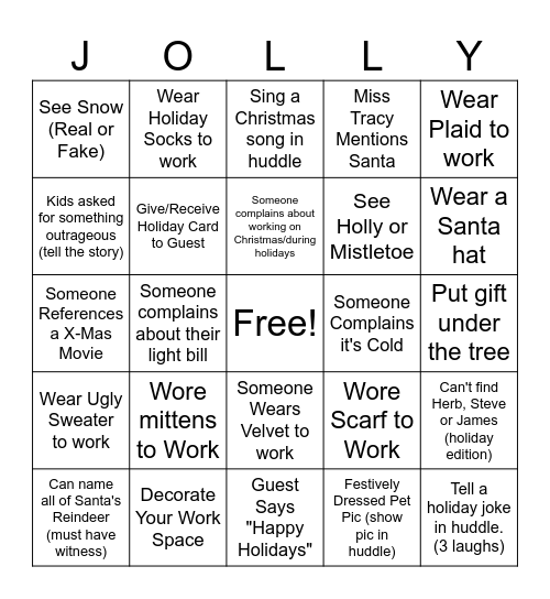 Office Bingo - Holiday Edition Bingo Card