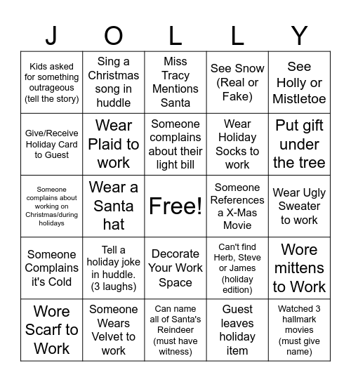 Office Bingo - Holiday Edition Bingo Card