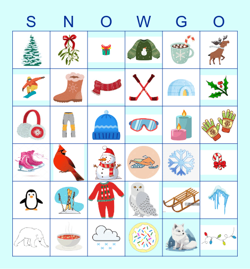 SNOWGO Bingo Card