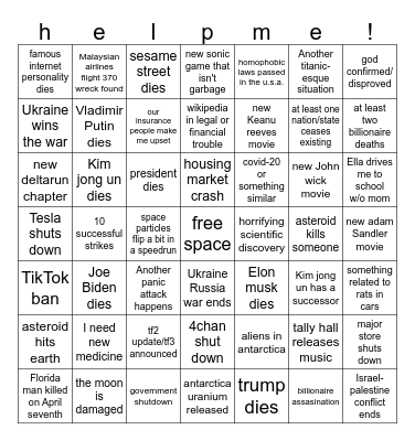 December 2023-november 2024 bingo card Bingo Card