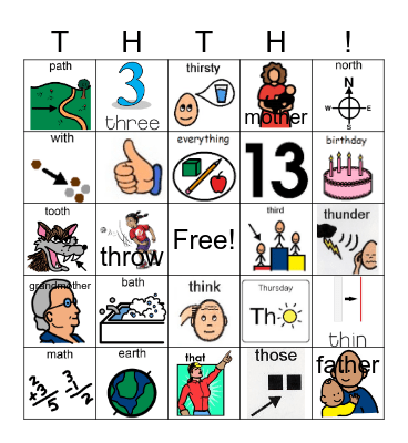 TH WORDS Bingo Card