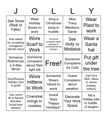 Office Bingo - Holiday Edition Bingo Card