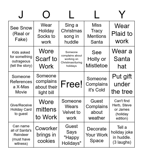 Office Bingo - Holiday Edition Bingo Card