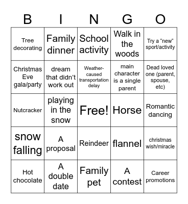 Hallmark Bingo Card