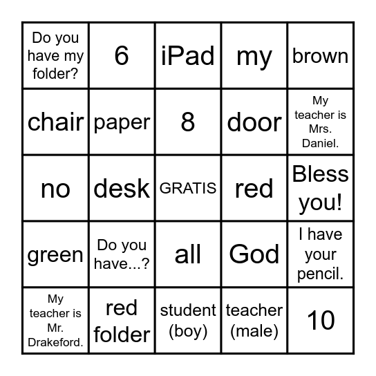 3rd and 4th Grade- Quarter 2 Bingo Card