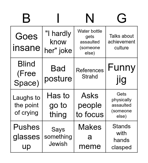 Aldingo Bingo Card