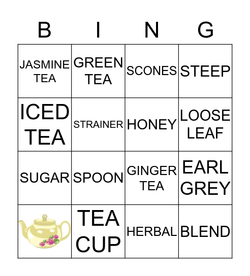 TEA WITH SIS   Bingo Card