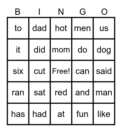 Buddy Bingo Card