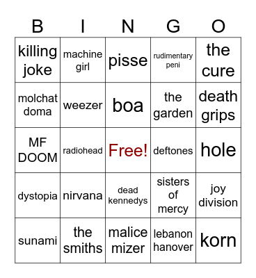 asta's music taste Bingo Card