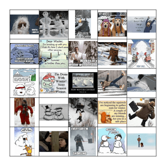 WINTER FUN Bingo Card