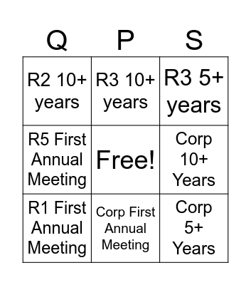 QPS Bingo Card