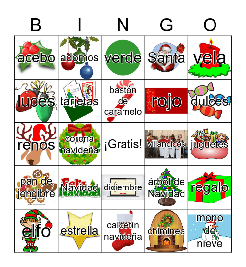 Bingo Navideño Bingo Card