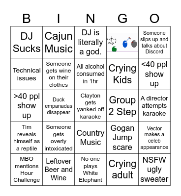 Holiday Party Bingo Card
