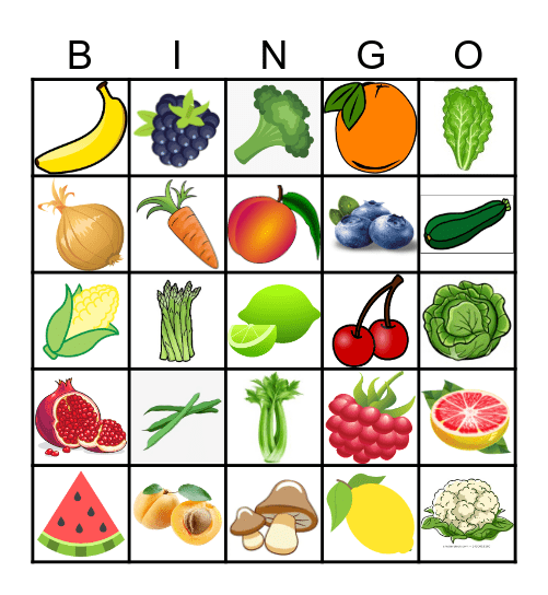 Fruits et Légumes Bingo Card