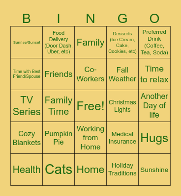 Gratitude Bingo for Team Sherlock Bingo Card
