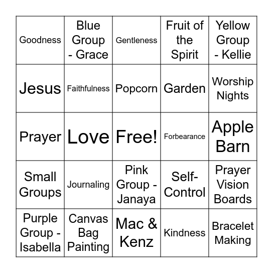 Delight Bingo Card