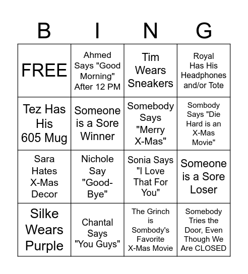 Boyle Bingo! Bingo Card