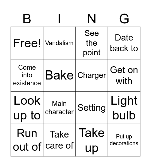 Let’s revise, shall we? Bingo Card