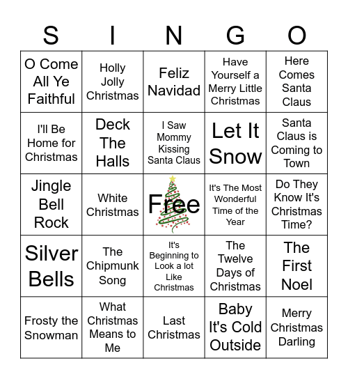 Heartland Film Holiday SINGO! Bingo Card