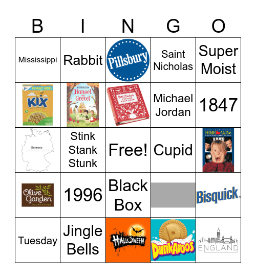 General Mills Christmas Bingo Card