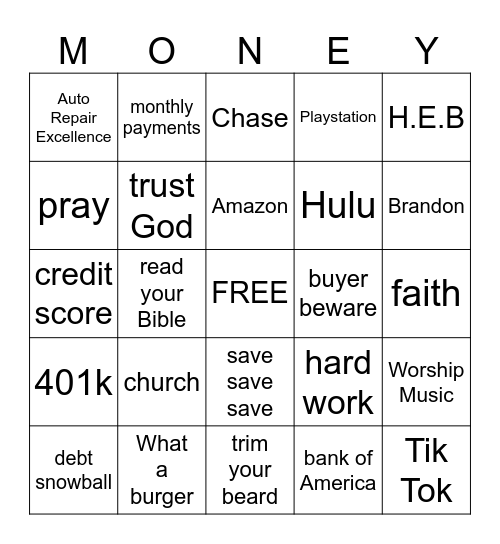 Brandon's BINGO Card