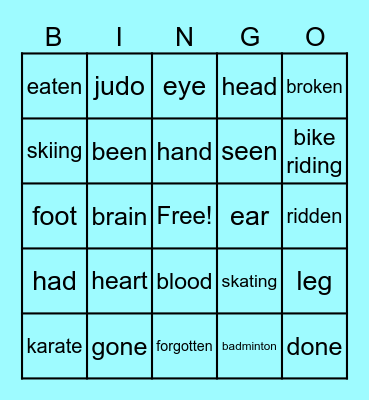 UNIT 11 Bingo Card