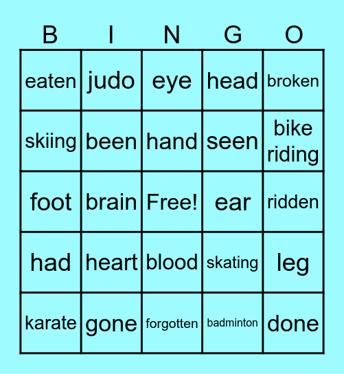 UNIT 11 Bingo Card