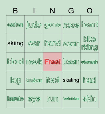 UNIT 11 Bingo Card