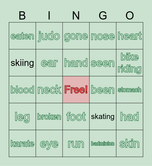 UNIT 11 Bingo Card