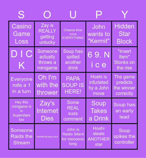 MARIO PARTY BINGO Card