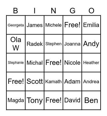 Icebreaker Bingo Card