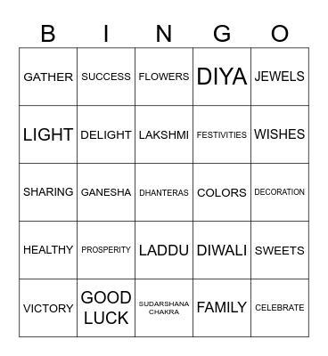 VHE Diwali Bingo Card