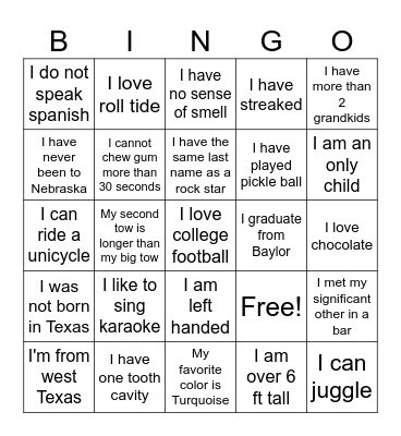 Holiday BINGO Card